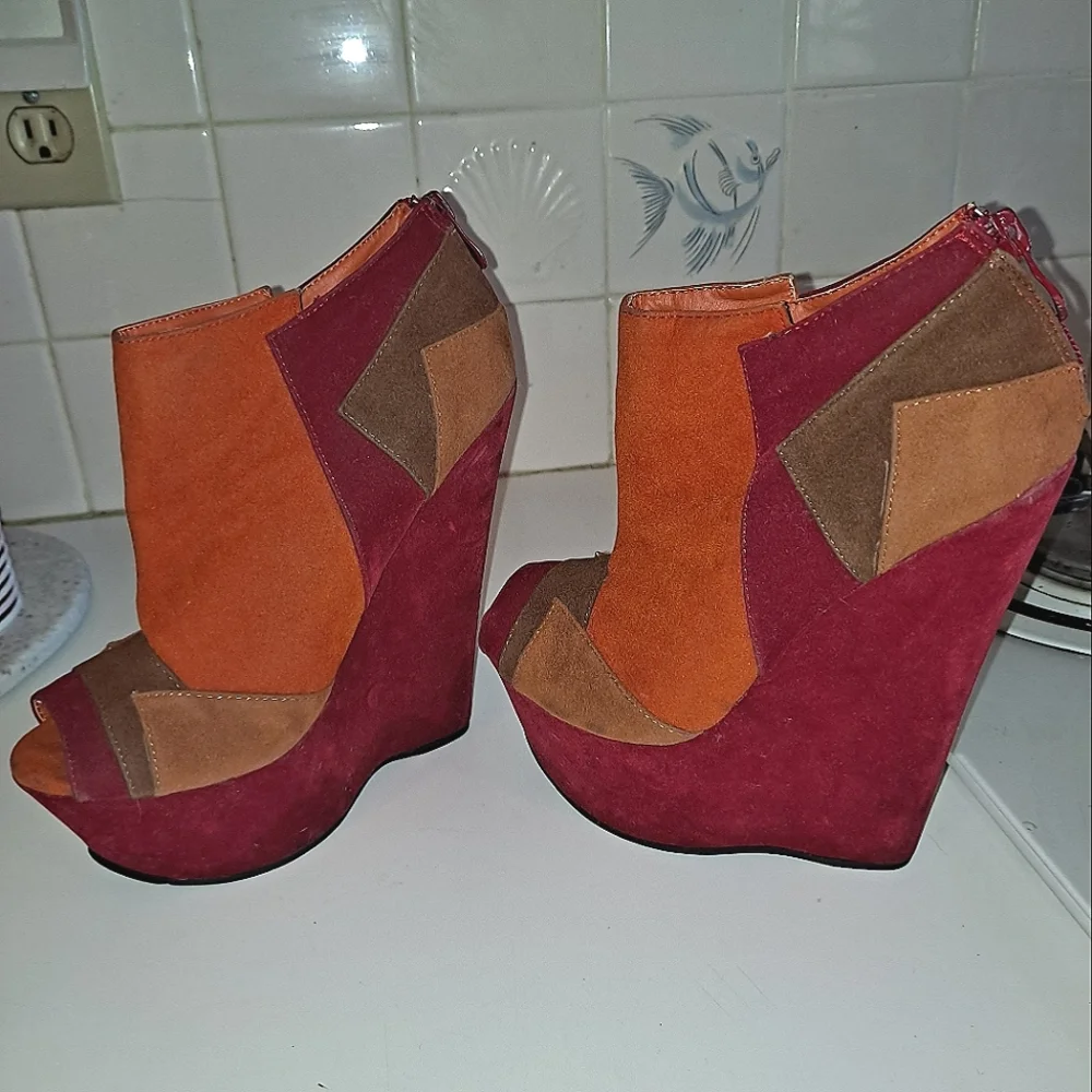 Women’s Wedges bootie heels colorful party romantic event date shoes travel work